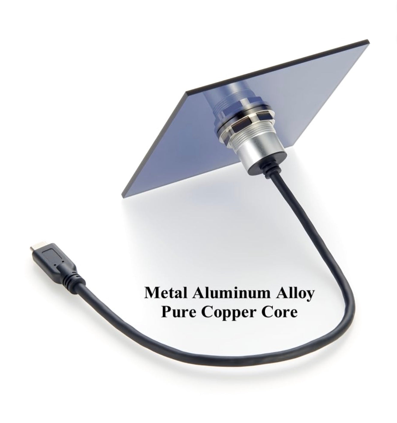 Antenna with metal and aluminum alloy construction on a white background