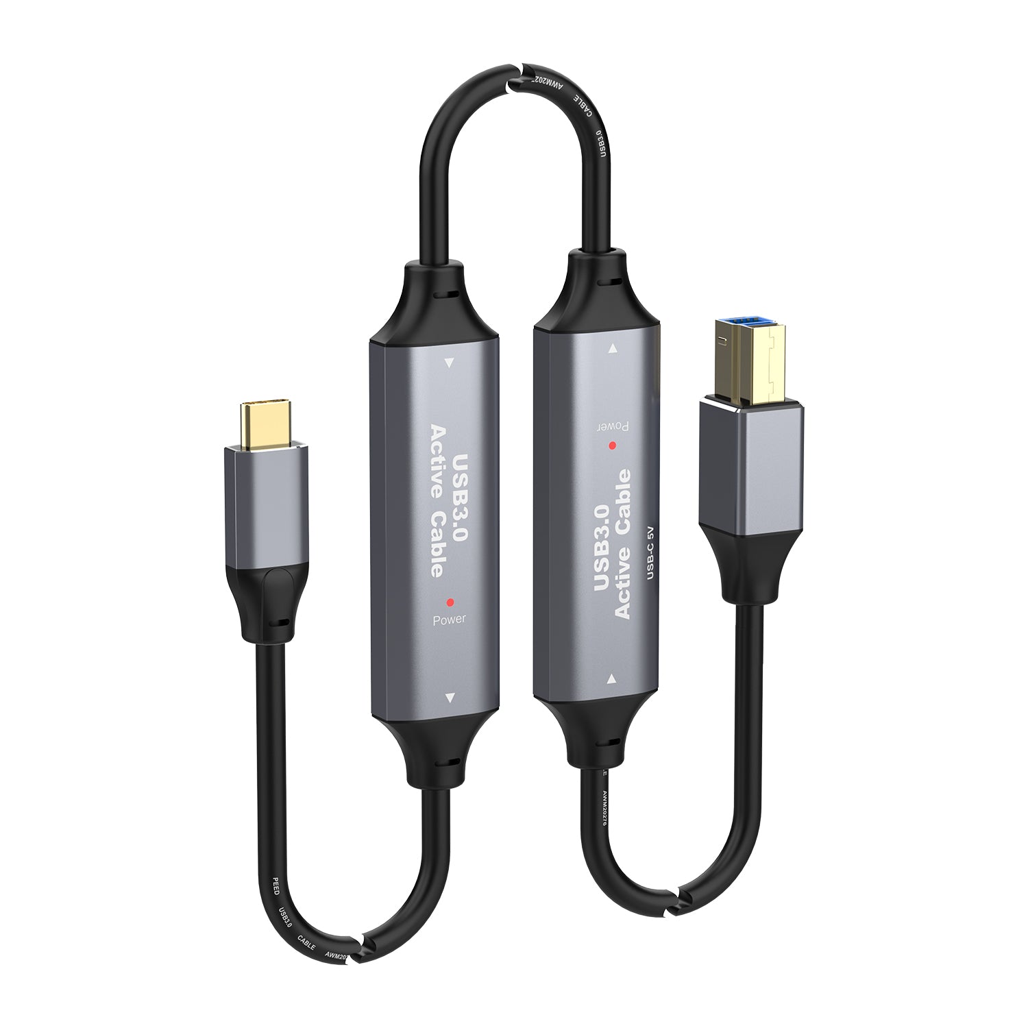 USB-C to USB-B printer cable for scanners, external hard drives, and hubs
