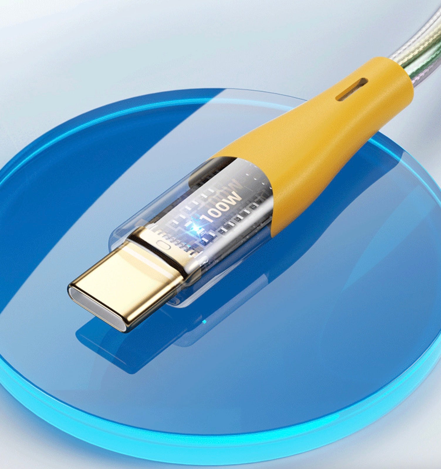 USB-C to USB-C 100W PD charging cable with Type-C male to male connectors for data and power