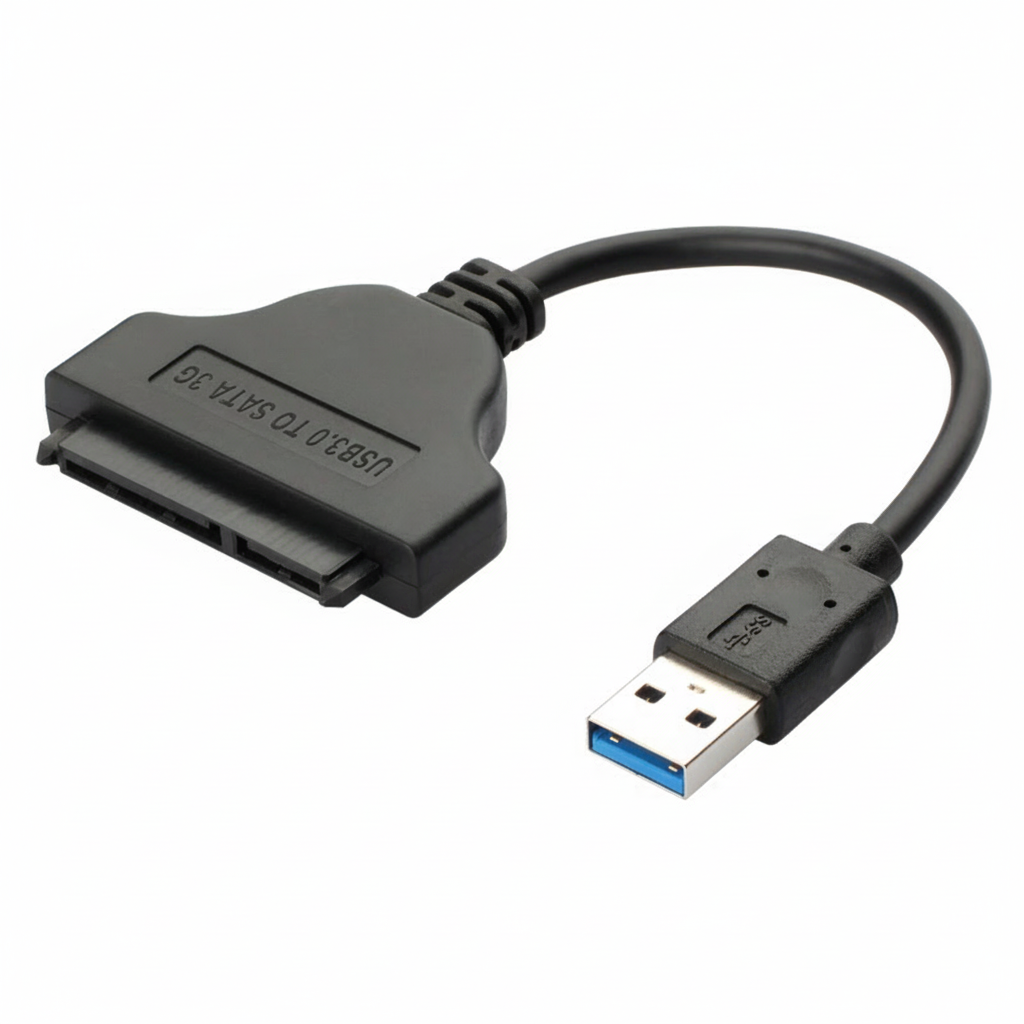 USB to SATA adapter cable on a white background