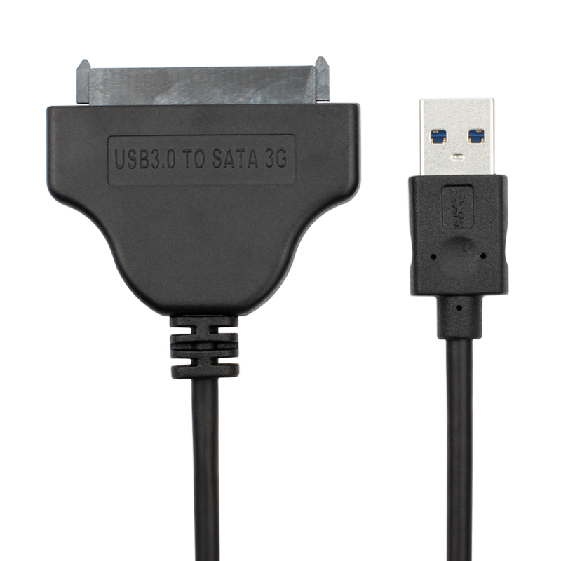USB 3.0 to SATA 3G cable with connectors on a white background