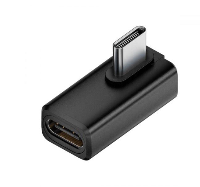 USB4 right angle USB-C male to female extension adapter supporting 80Gbps data and PD 240W charging (8K)
