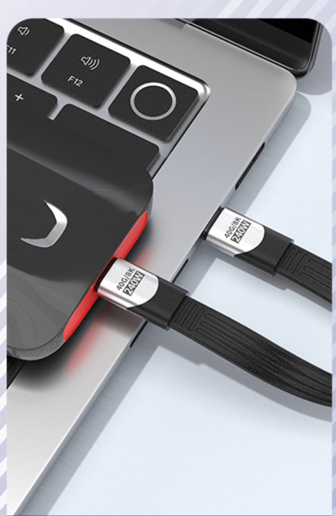 USB4 FPC USB-C to USB-C cable supporting 240W power delivery