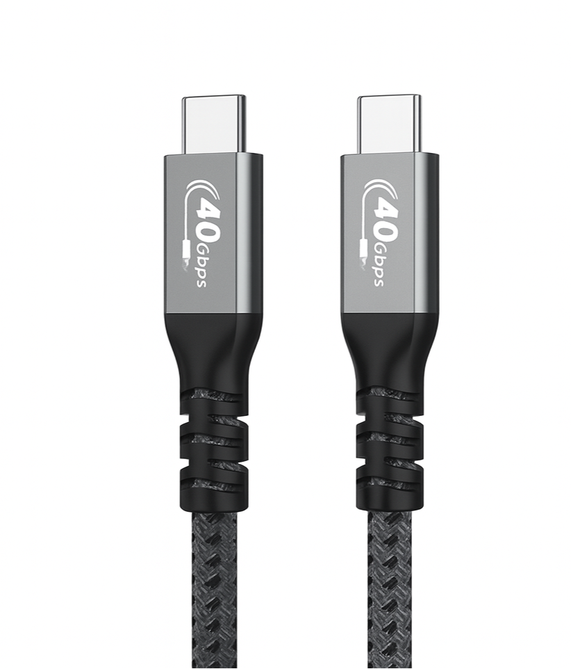 USB4 USB-C to USB-C braided cable 1 meter with 100W fast charging, 40Gbps data transfer, and 8K 60Hz video support