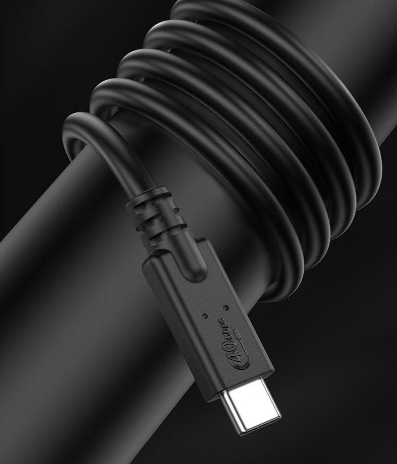 Black USB4 USB-C cable 100W fast charge 40Gbps data lead