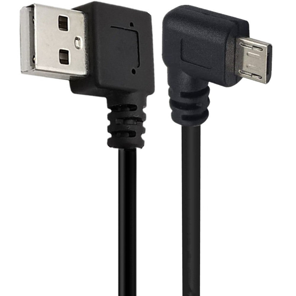 USB 2.0 Type A to Micro B 5Pin Male Data Charging Cable | Left to Right Angle