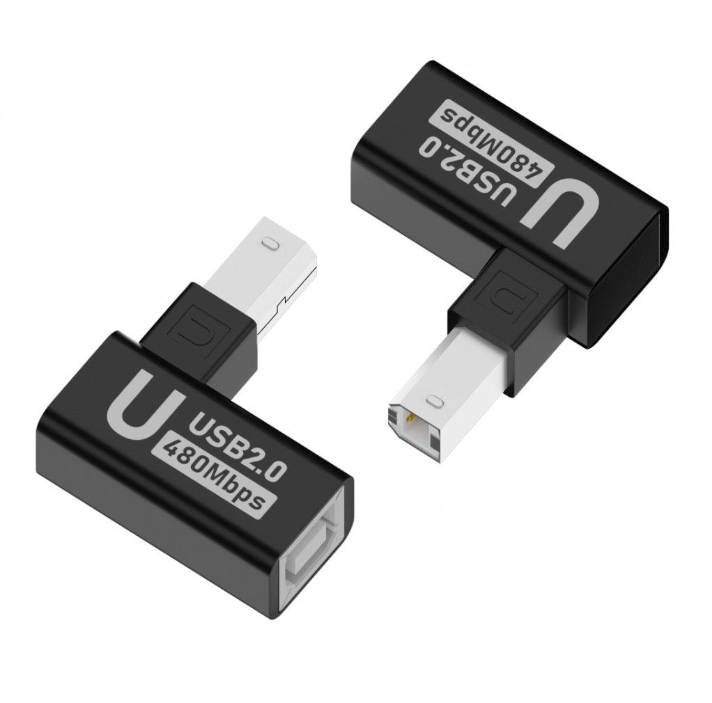 Right angle USB Type-B adapter black