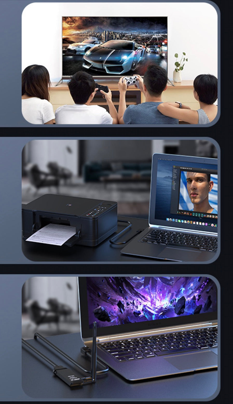 Left angle USB-A panel mount extension cable for enclosures