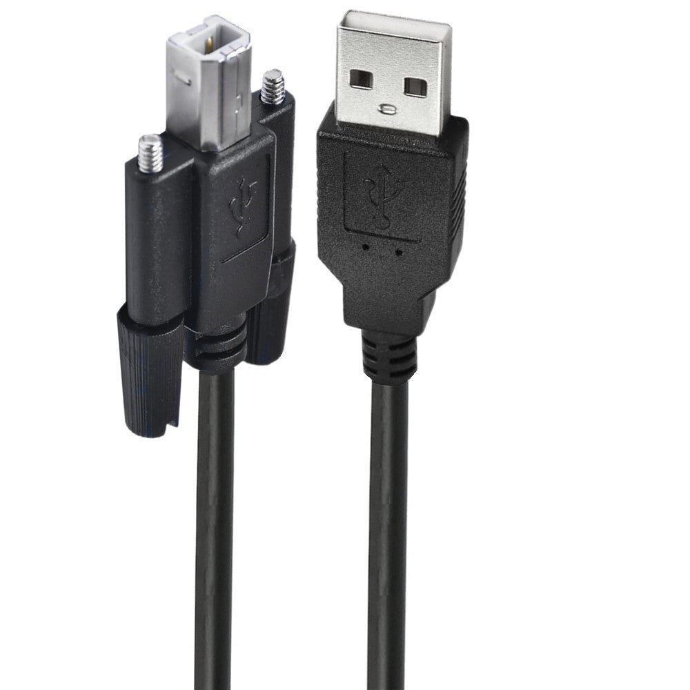 USB-B panel mount connector cable black