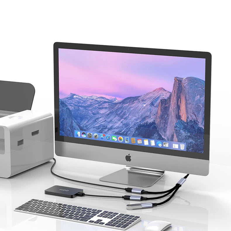 USB 2.0 three port splitter cable for data  charging