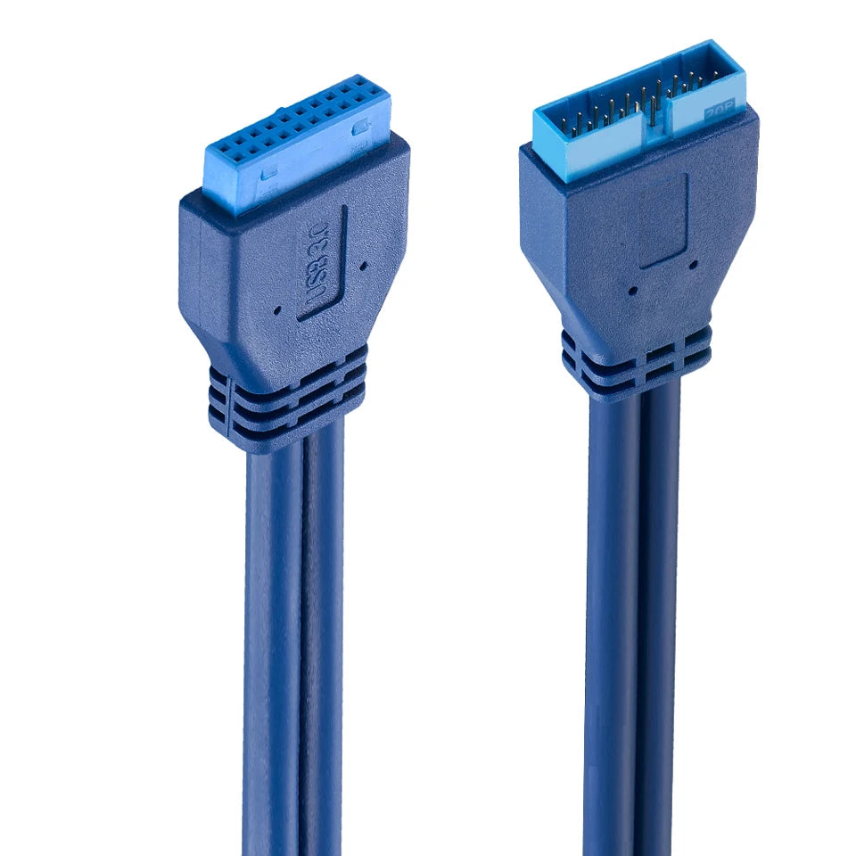 USB 3.0 20-pin male motherboard connector close-up