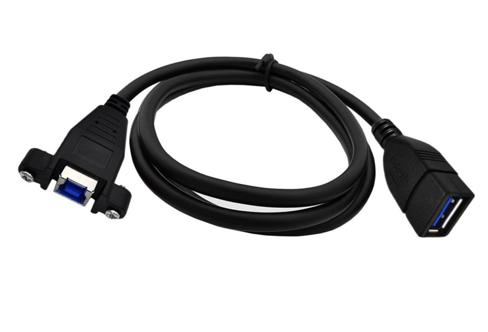 USB 3.0 Type A female to Type B female panel mount cable