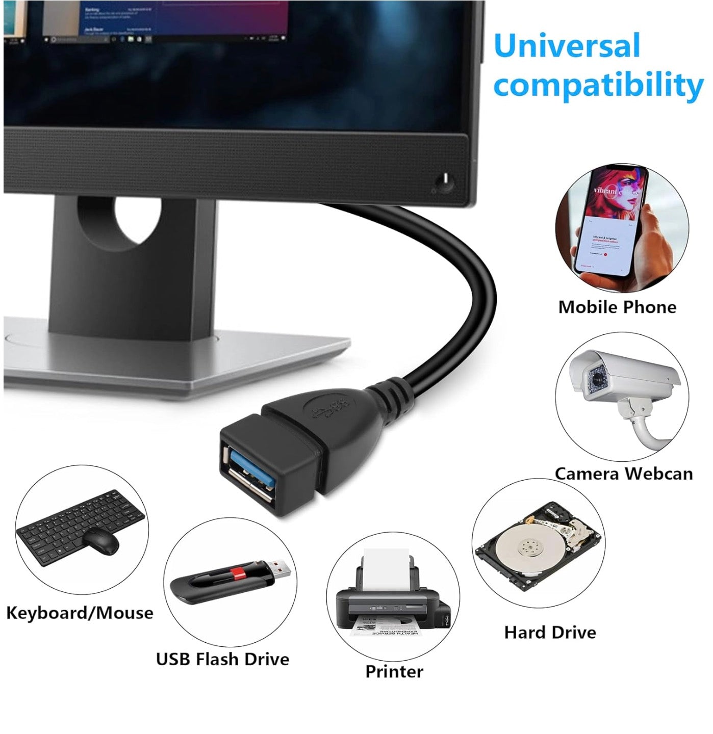 90 degree angled USB 3.0 extension cable.