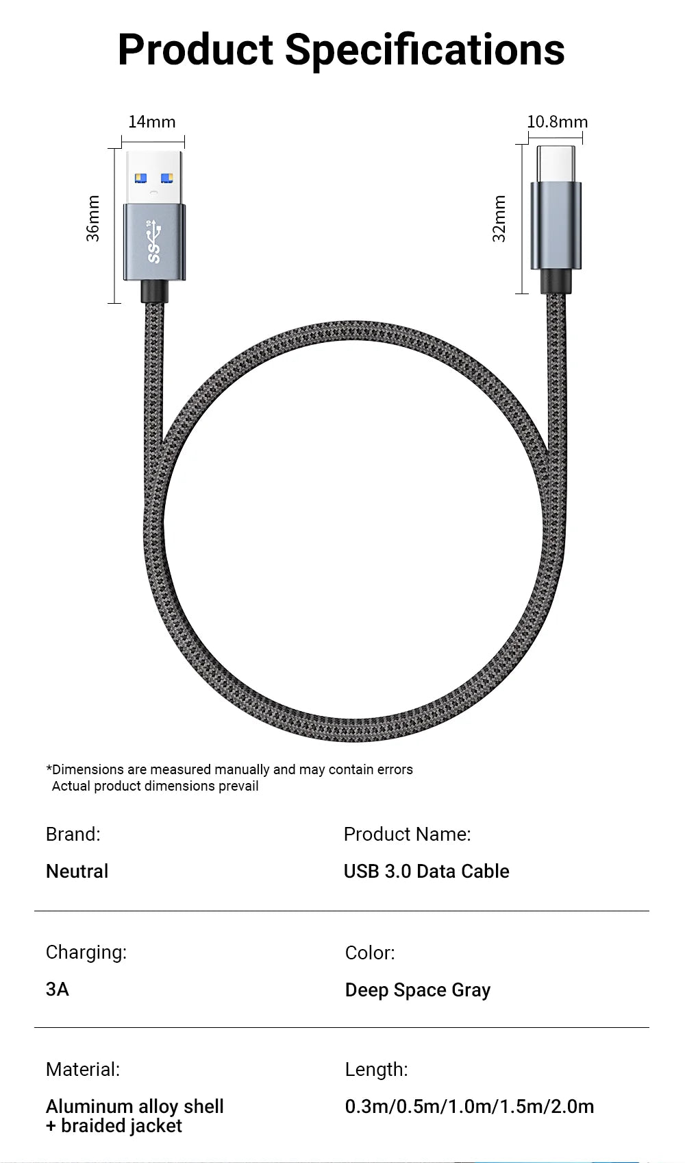 USB 3.0 A to Type C 