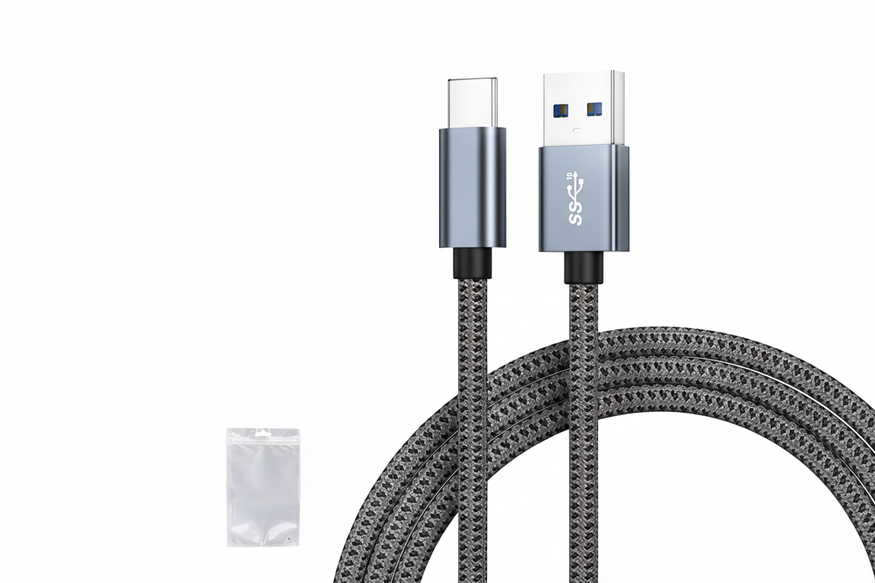 USB 3.0 A to C fast charging cable with braided nylon 