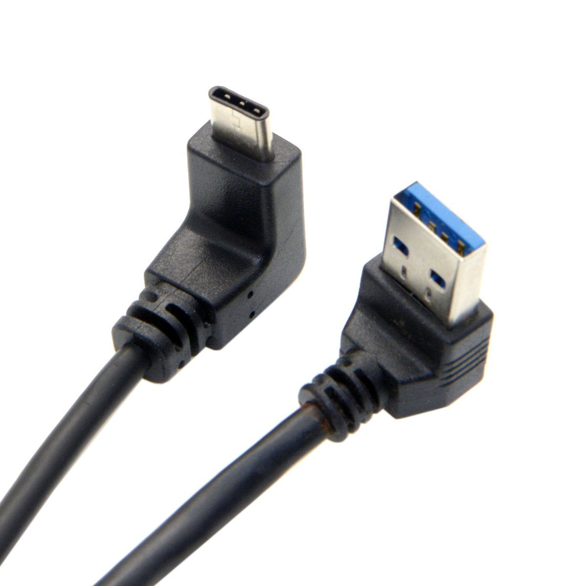 USB 3.0 Type A to USB C angled male cable 1m black