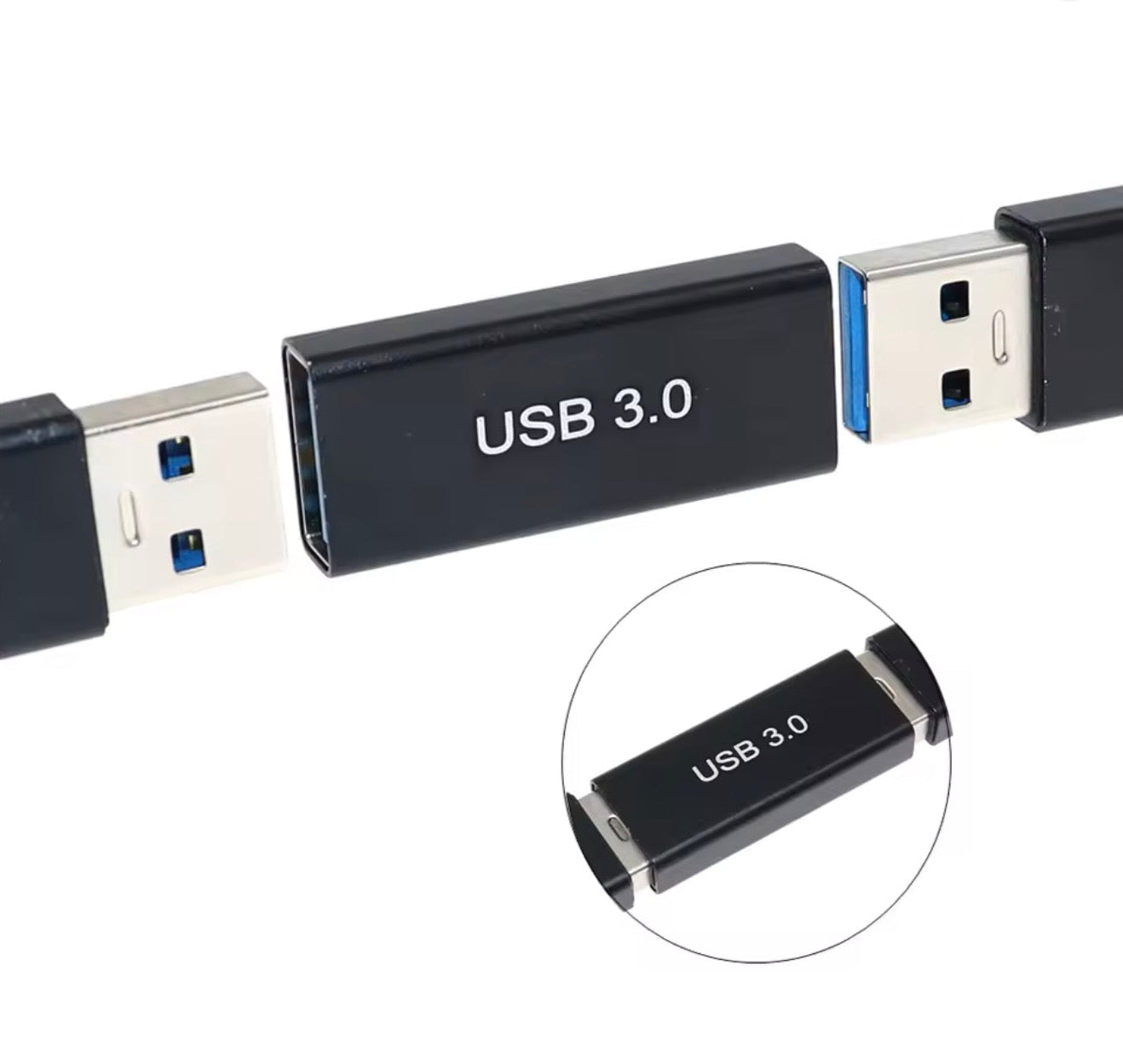 USB 3.0 connectors on a white background