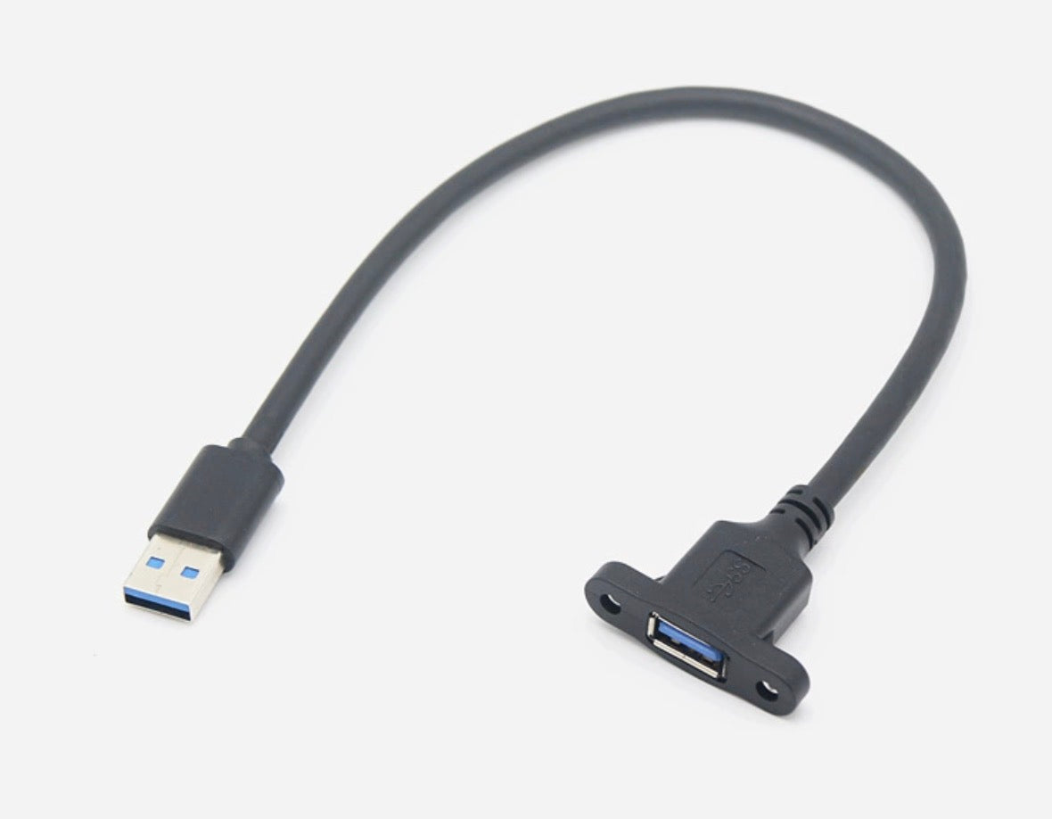 USB 3.0 USB A male to female panel mount extension cable