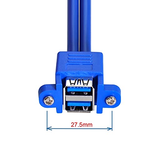 Stackable Usb USB 3.0 Stackable Dual Port Panel Mount Cable | USB-A Male to Female 5Gbps