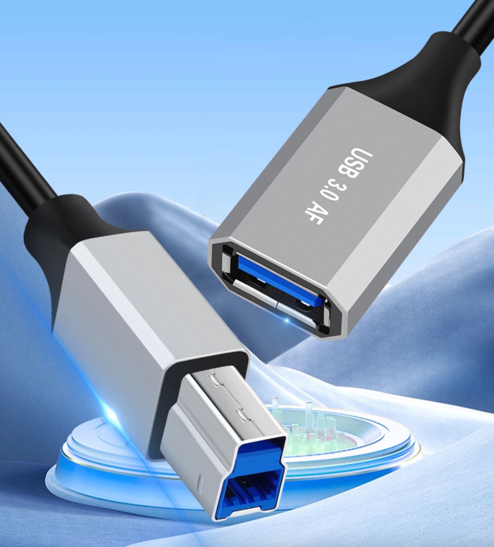 USB-A to USB-B 3.0 SuperSpeed extension cable