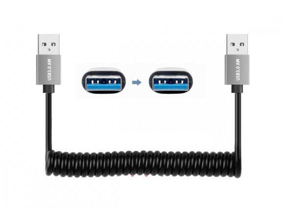 USB 3.0 Type-A male to male coiled extension cable