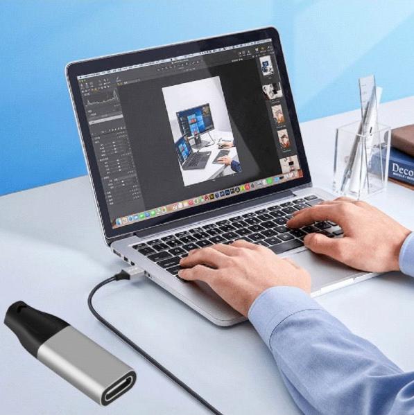 Stretch coiled USB-C adapter cable