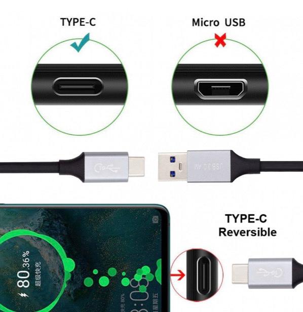 USB 3.0 Type-A to USB-C male coiled cable