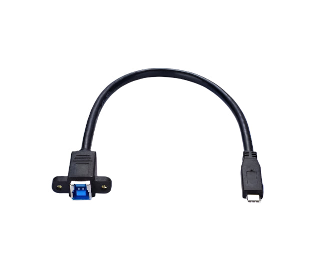 Black cable with USB connector on a white background