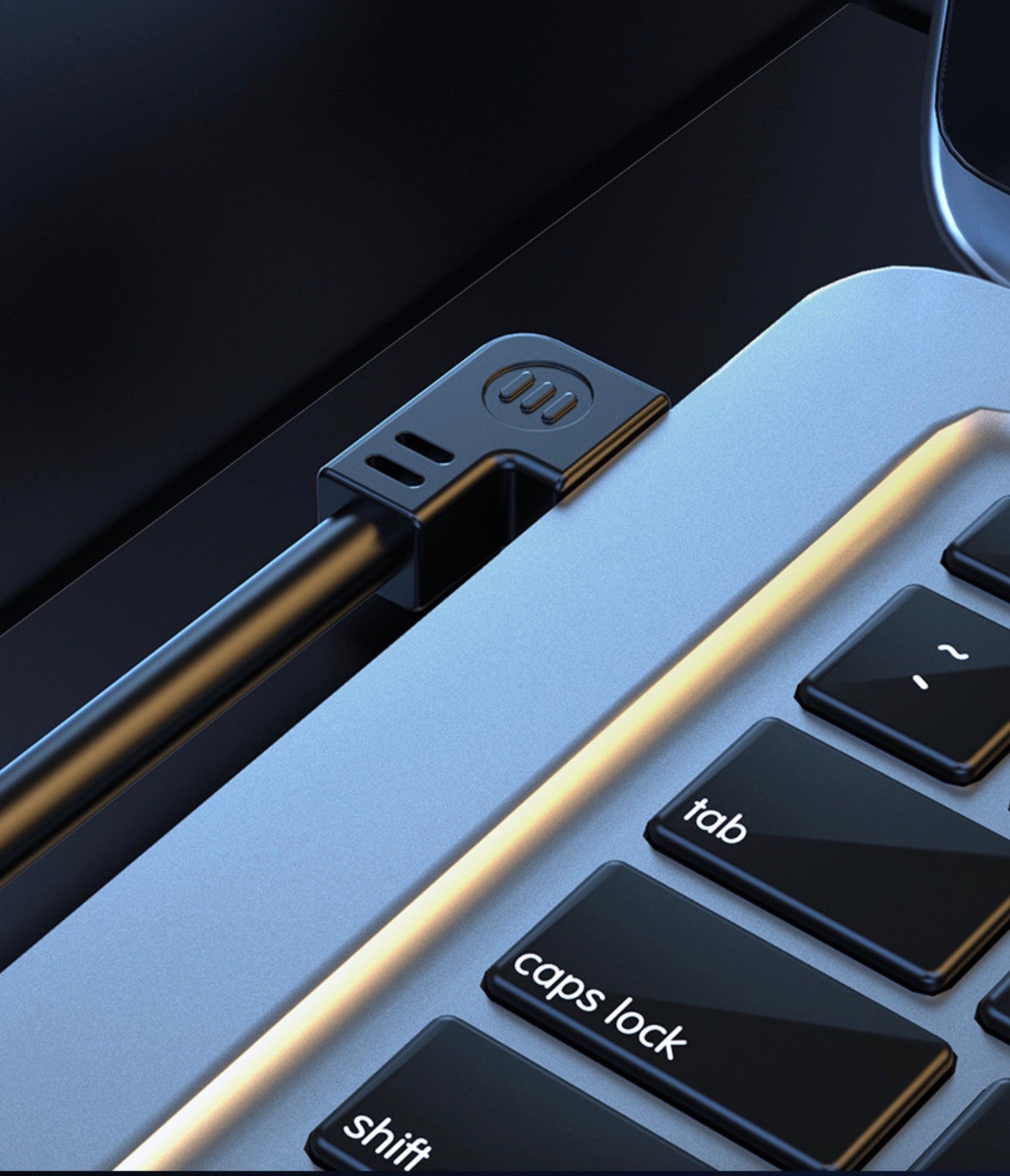 USB 3.0 Type A male to female panel mount extension cable left angle