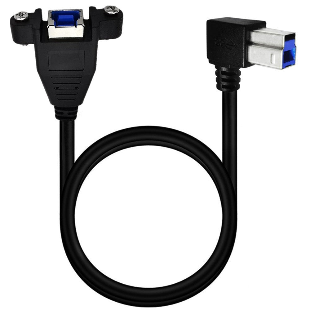 USB 3.0 Type B up angled male to female panel mount cable