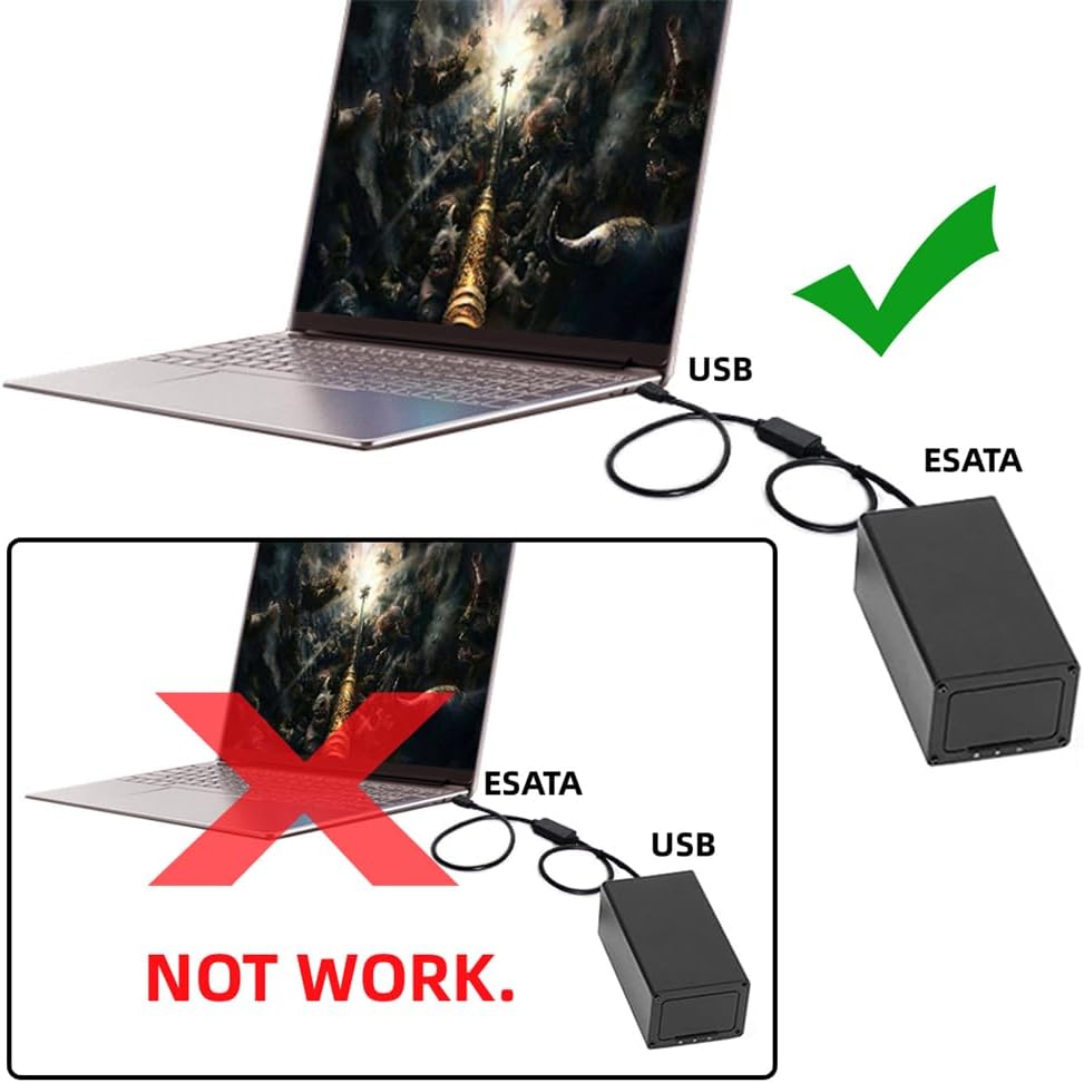 USB 3.0 to eSATAp adapter cable for HDD and SSD