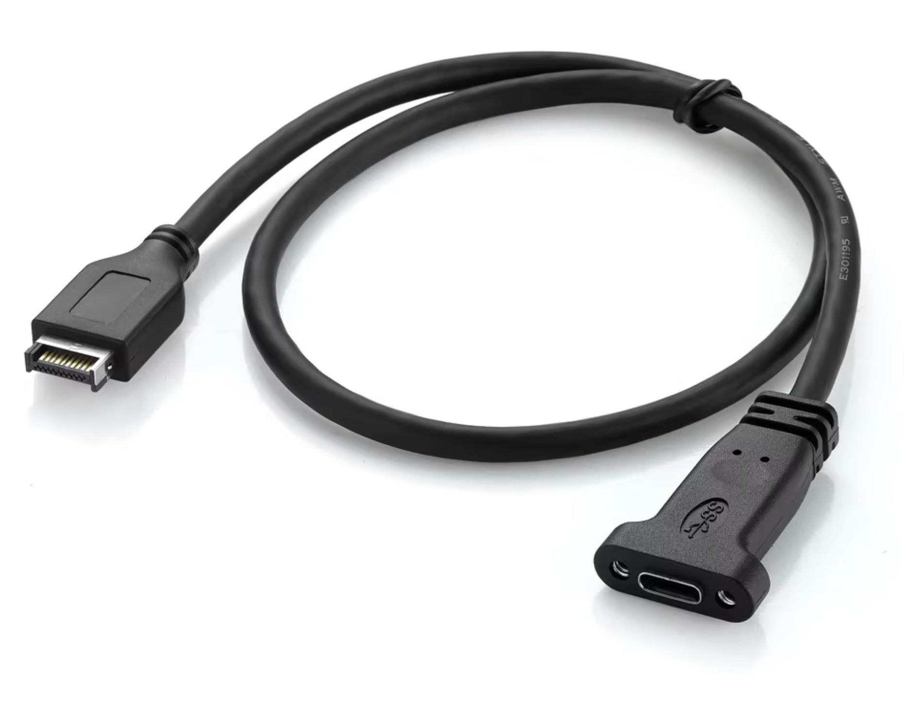 USB 3.1 Type-E to USB-C female bracket cable