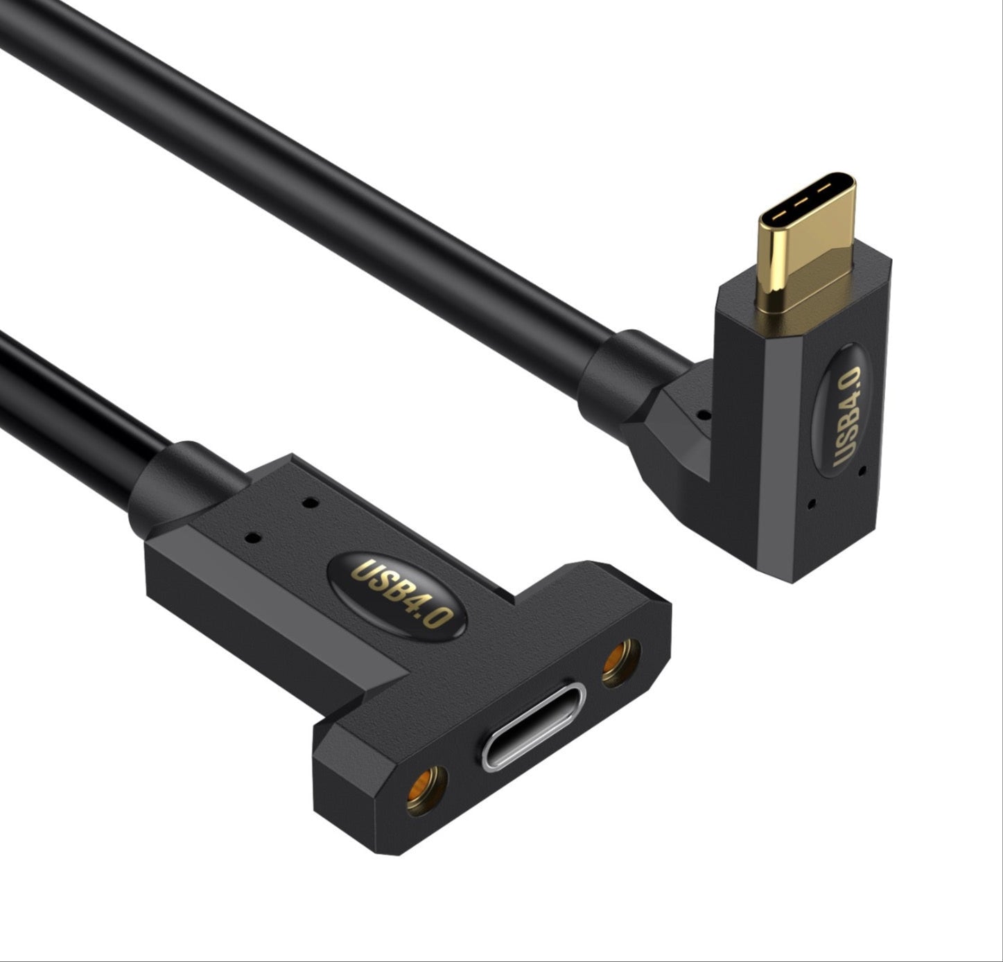 USB-C panel mount cable supporting 40Gbps data and 240W power delivery