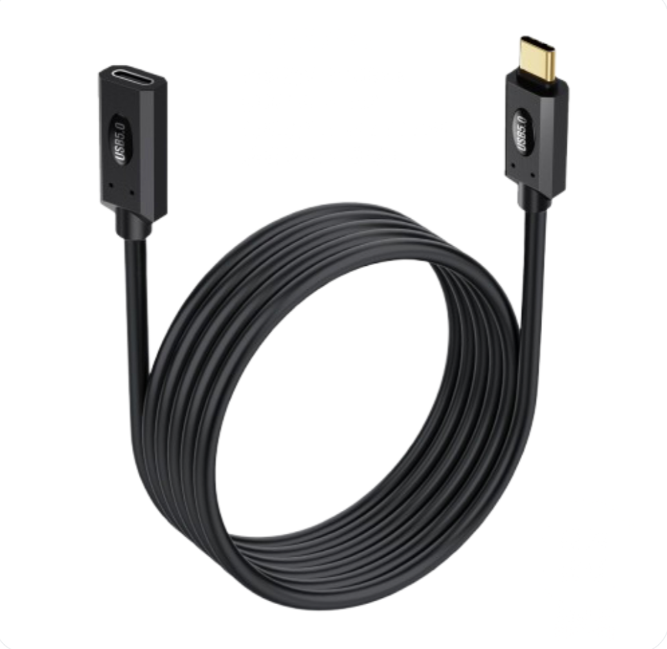 Black cable with USB and HDMI connectors on a white background