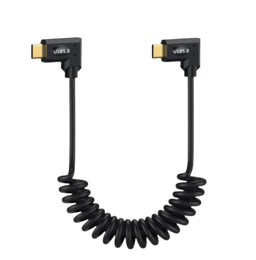 USB 5.0 retractable USB-C to USB-C Thunderbolt cable with 240W charging and 16K video support