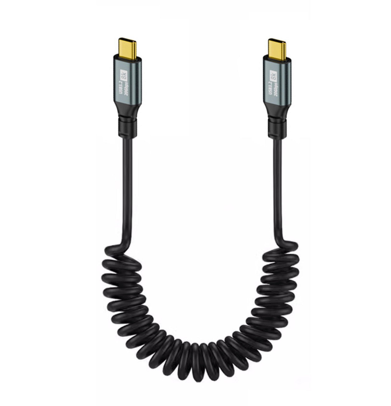 USB C to USB C coiled cable 100W PD 20Gbps
