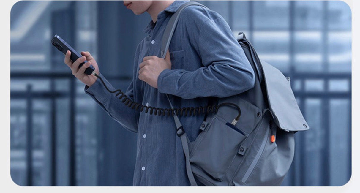 USB 3.2 USB C spiral fast charging data cable
