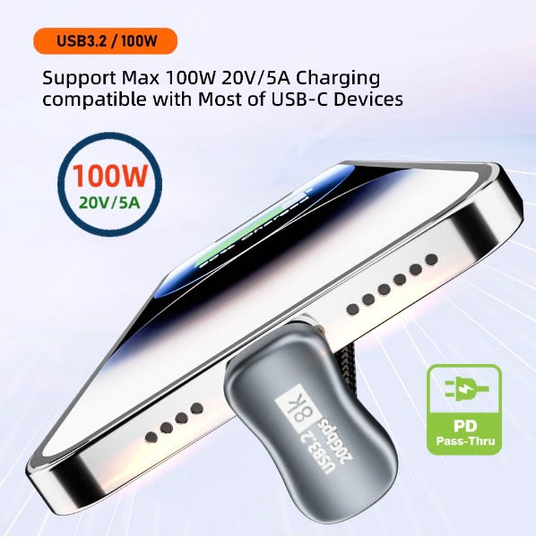 Coiled USB C to USB C cable extending 50cm to 1.8m