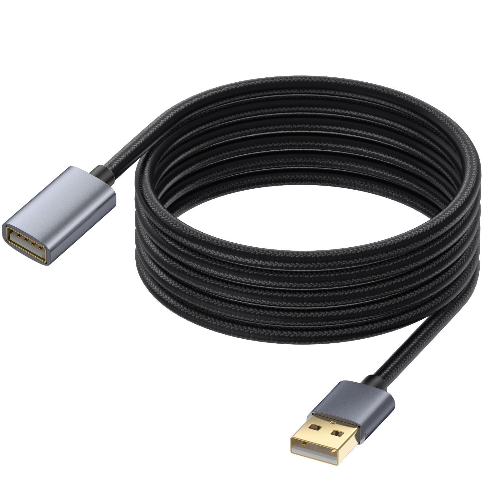 Nylon braided USB extension cable