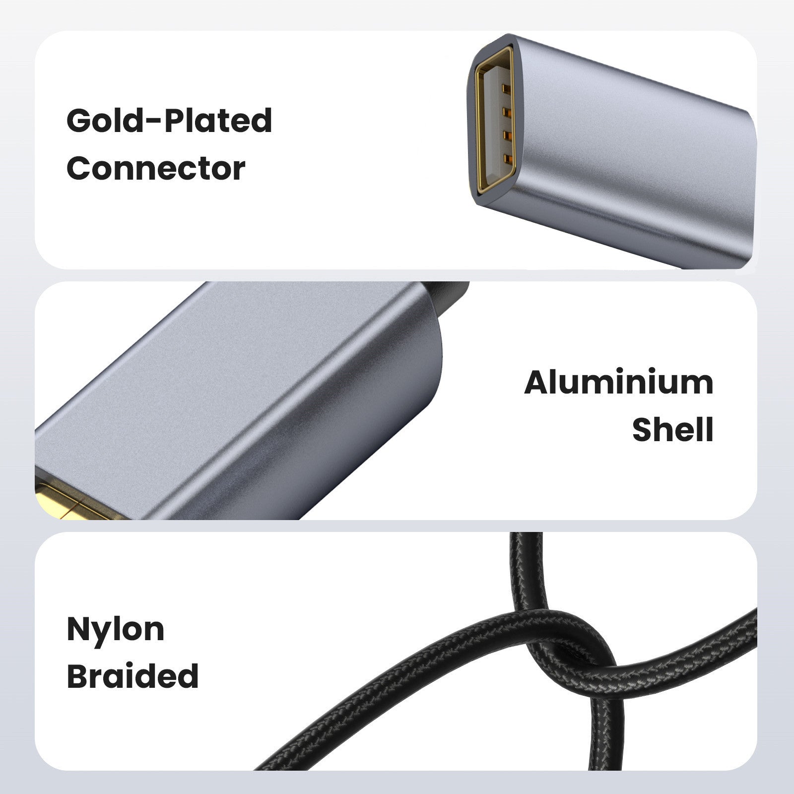 USB Type A male to female data extension lead