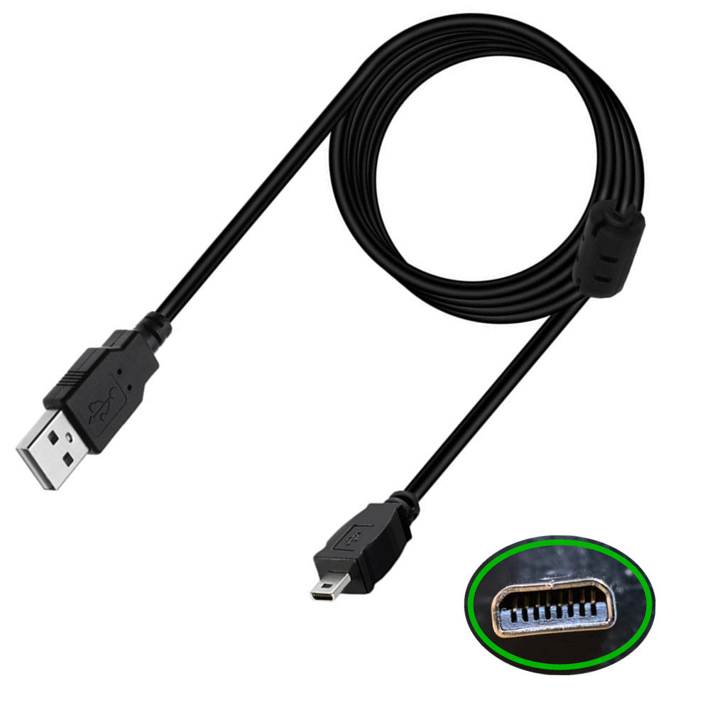 USB Mini B 8 pin connector close up for Nikon camera data cable