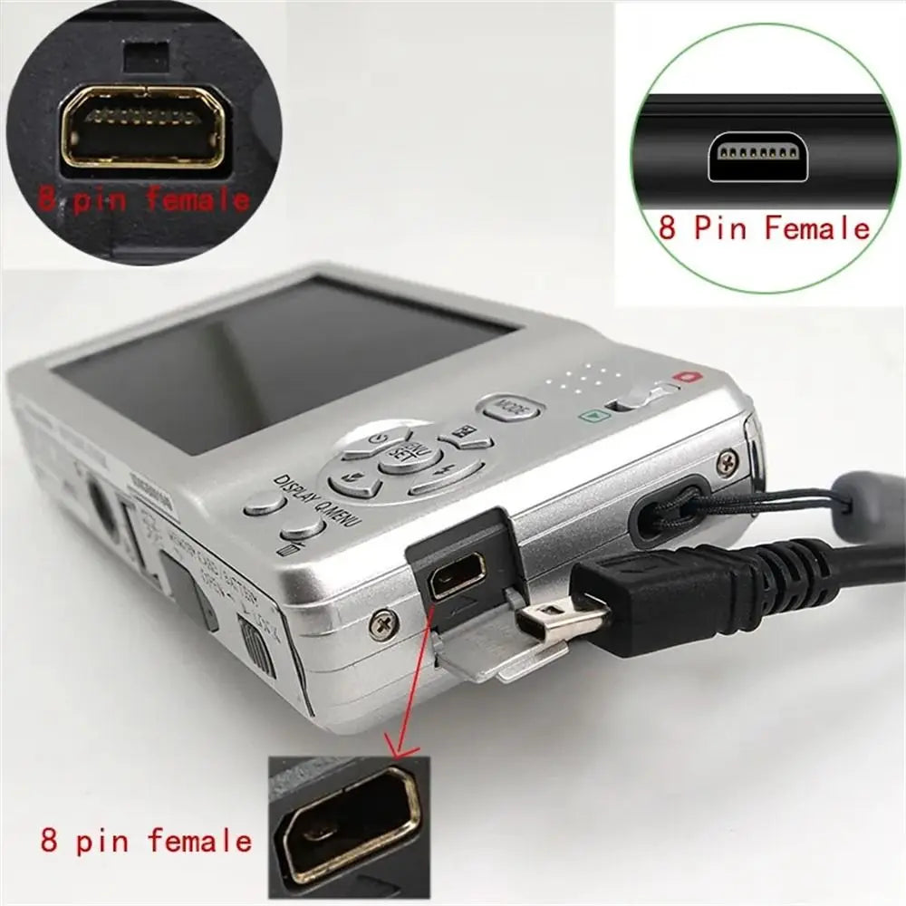 1.5m USB 2.0 Mini B 8 pin data cable replacement for Nikon UC-E6