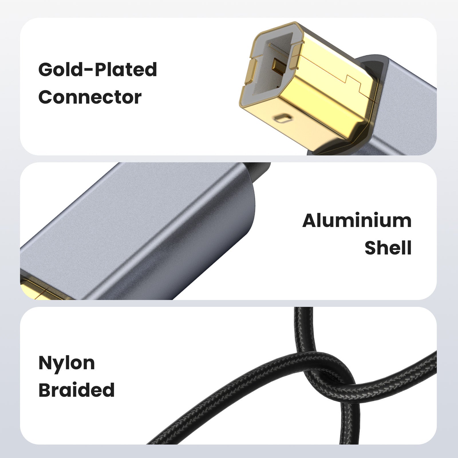 USB Printer Cable, USB 2.0 Type A Male to Type B Male Scanner Cable