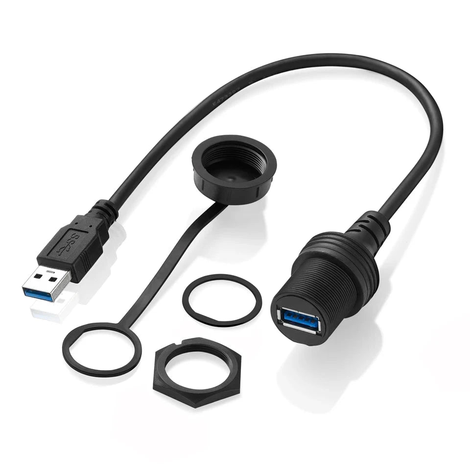 USB panel mount socket for car dashboard