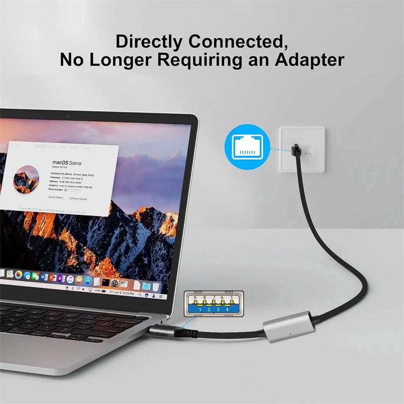 USB C to Ethernet Cable, Type C to RJ45 Male 1000Mbps Gigabit Lan Network Connector