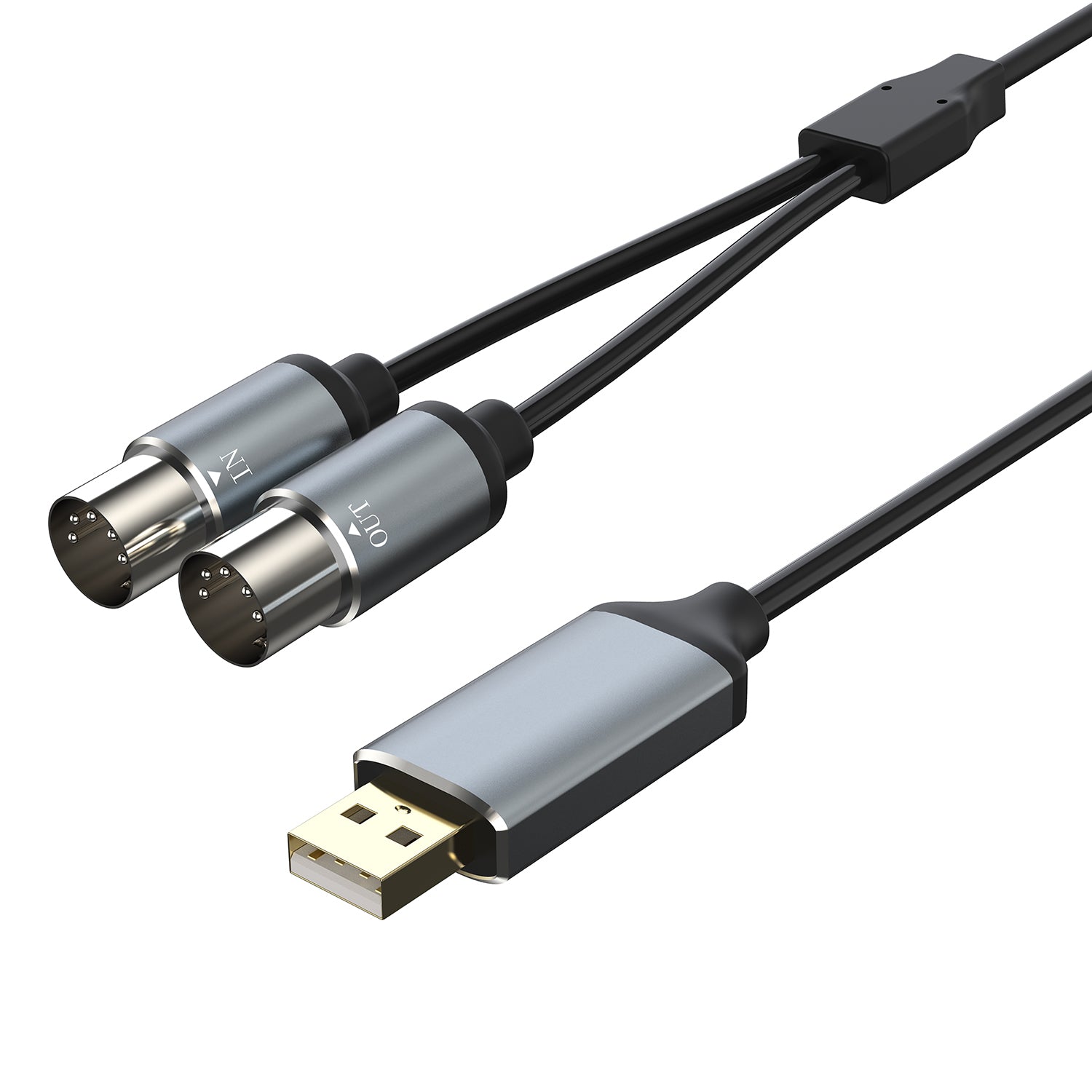 USB to MIDI interface cable for keyboard and controller 2m