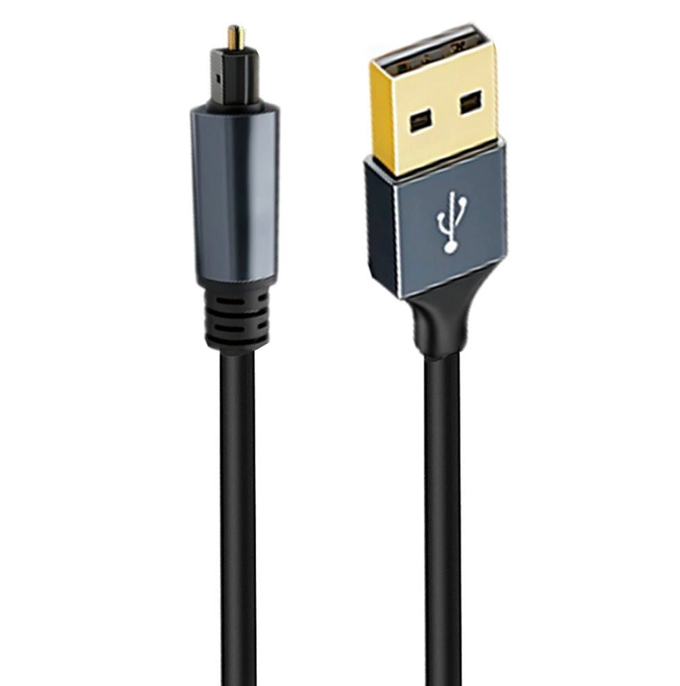 USB-A to TOSLINK SPDIF Optical Audio Adapter Cable with Built-in DAC