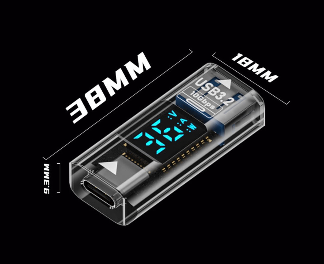 USB to USB-C adapter with digital display 10Gbps USB 3.2