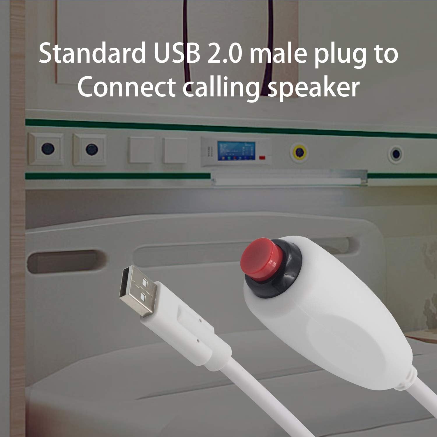 USB 2.0 Male Phone Plug Call Cable for Nurse Station 3m