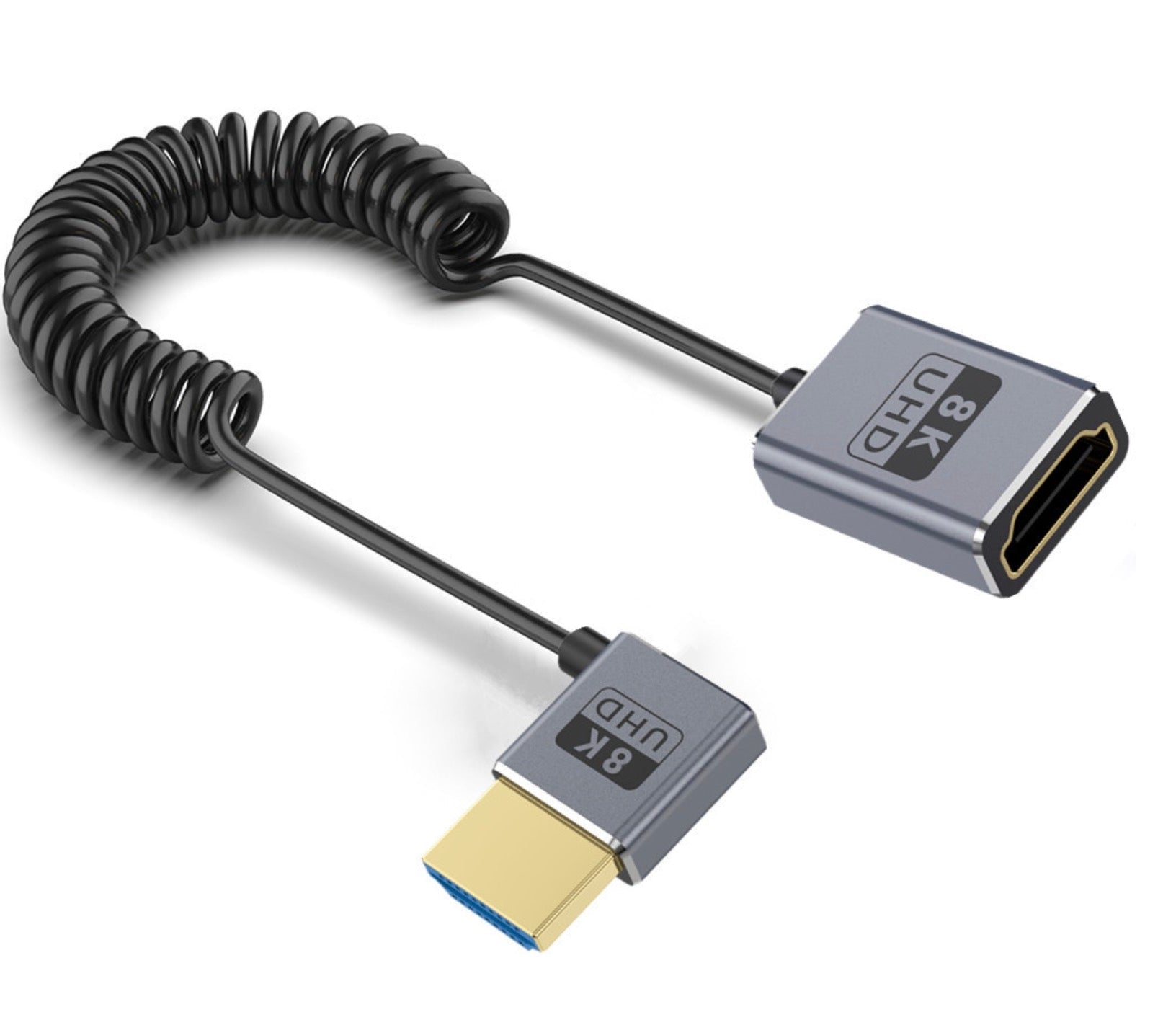 HDMI cable with coiled design on a white background